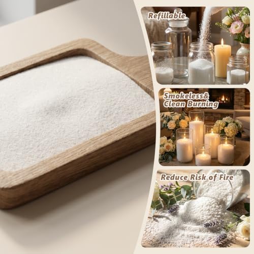 SAEUYVB 10 lbs White Natural Pearled Candle Sand Kit - Image 3