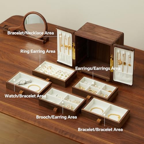 Black Walnut Wood Jewelry Box, Large - Image 3