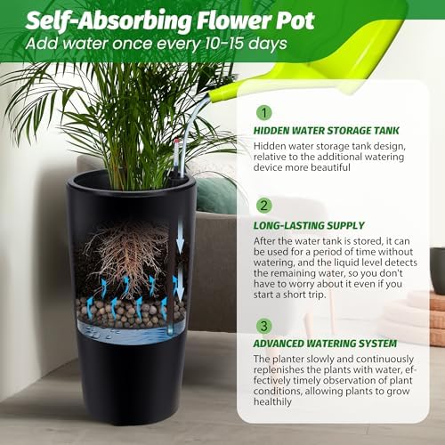 Garvee Tall Planters for Outdoor Plants, 30 in Outdoor Planters Set of 2 - Image 5