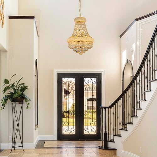 Gold Crystal Chandeliers for Dining Room，6-Lights D15 Inch - Image 3