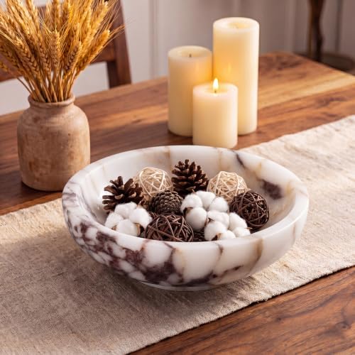 Natural Luxury Marble Bowl 7.8'' Large Calacatta Viola Marble Tray - Image 2