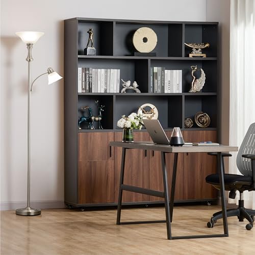 Torchiere Silver Floor Lamp with Adjustable Angle Reading Lamp-71IN - Image 6