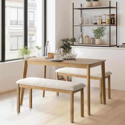 Farmhouse Dining Table, Rubberwood Legs, Wood Rectangle Dining Table - Image 5