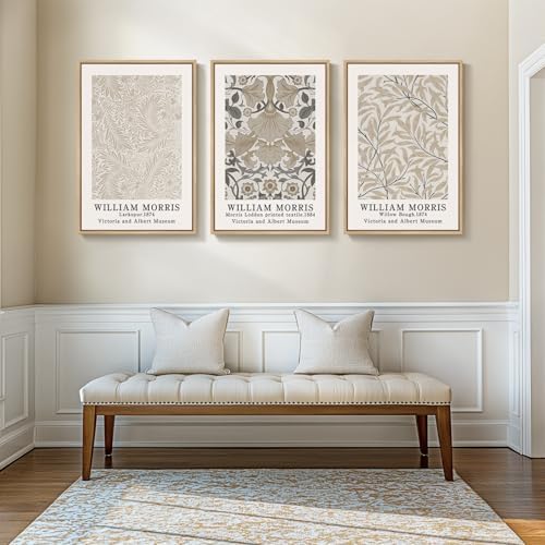 Large Framed Vintage William Morris Wall Art for Living Room, 24x36 In - Image 3