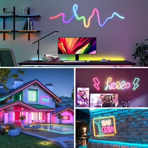 BTF-LIGHTING 16.4FT WS2812B IC RGB Addressable Neon Rope Strip Kit DC5V - Image 2