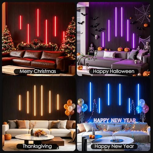 Smart RGB Slat Wall Lights for Panel-6PCS Recessed LED Lighting - Image 5