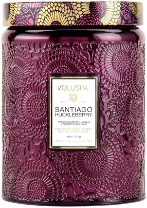 Voluspa Santiago Huckleberry Large Scented Candle Jar 18 Oz, 100 Hr Burn by Unknown