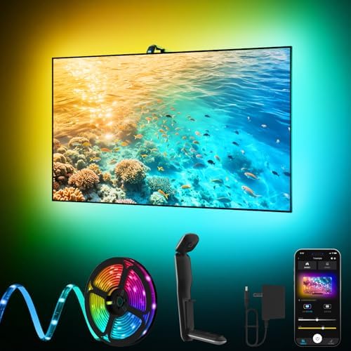 KANTUTOE TV LED Backlight Sync to Screen, 20.34ft LED Lights for 65-100 Inch TVs & PC Monitors, Smart App Control TV Lights that Change with TV, Backlight with Camera, Music Sync Strip Lighting by KANTUTOE