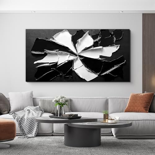 Abstract Wall Art Decor Modern Large Wall Art for Living Room Abstract Canvas Art Wall Decor Oversized Black and White Wall Art Prints Flowers Artwork for Walls Office Home Decorations 35" X 70" - Image 5