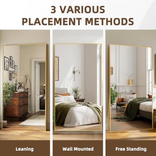LFT HUIMEI2Y 79"x39" Full Length Mirror, Gold Floor Mirror - Image 6