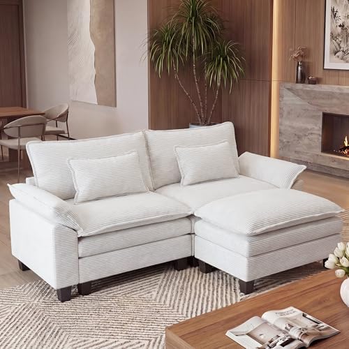 URRED Oversized Modular Sectional Sofa，Solid Beige：87" L Shaped by URRED