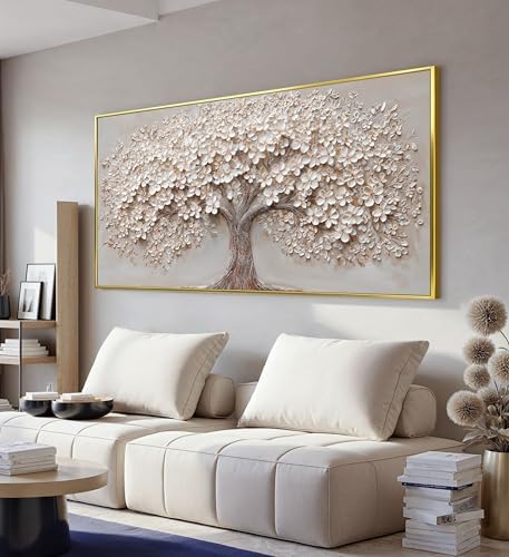 Gold Framed Large Modern Canvas Wall Art Decor Prints Oversized Wall Art Pictures for Living Room Tree of Life Wall Art Prints Artwork for Walls Bedroom Office 29" X 58"Printed Decorative Painting by TQJYILUFAART