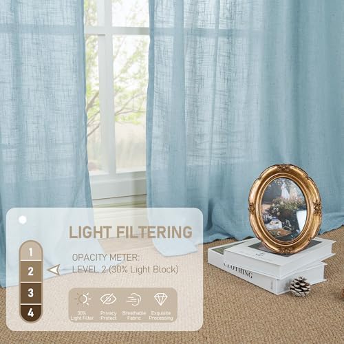 LAMIT 102 Inches Long Linen Curtains for Living Room Bedroom 2 Panels - Image 4