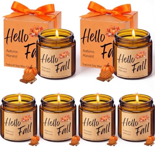 MTLEE 6 Pcs Fall Scented Candles for Home Candle Gifts for Women Men by MTLEE