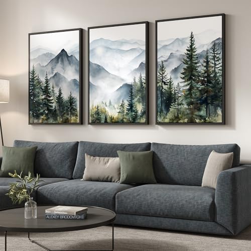 Large Framed Landscape Wall Art for Living Room, Mountain Print, 24x36 Inch by Cuspin
