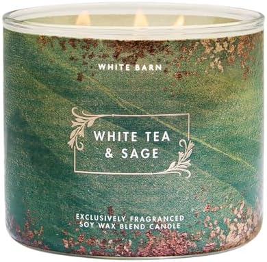 Bath & Body Works 3-Wick Candle, White Tea & Sage, Soy Wax Blend by BathBodyWorks