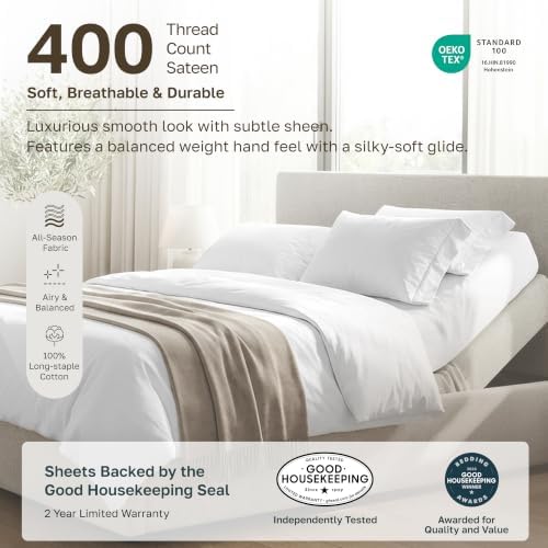 California Design Den Soft 100% Cotton Split King Sheet Set, 5 Pcs, Seafoam - Image 3
