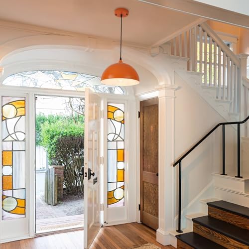 Orange Kitchen Pendant Lights,11.8inches 2 Packs Pendant Light, Farmhouse Pendant Light, Pendant Lights Kitchen Island for Living Room, Bedroom, Dinning Room - Image 5