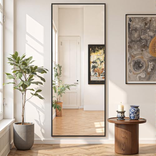 Mirror Full Length 64"x21", Rectangle Full Body Floor Mirrors with Stand - Image 2