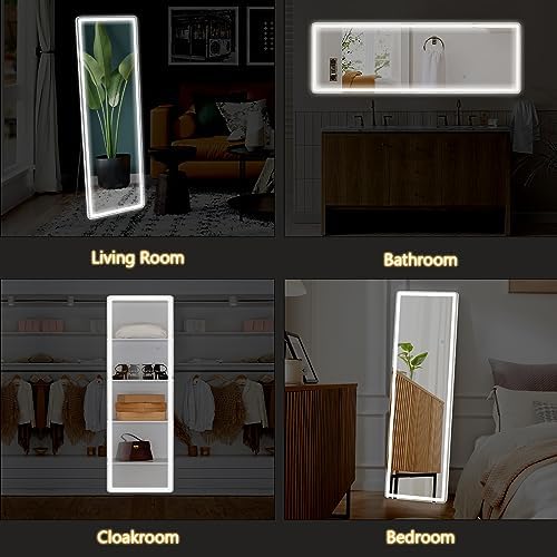 Sweetcrispy LED Full Length Floor Mirror, 65"x21" Lighted Full Body Mirror - Image 6