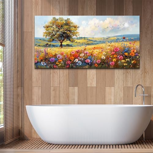 hyidecorart Large Wall Art For Bedroom Canvas Wall Decor For Living Room Office Decorations Flower Scenery Watercolour Wall Paintings Field Pictures Artwork Aesthetic Room Home Decor Hang Easy - Image 5