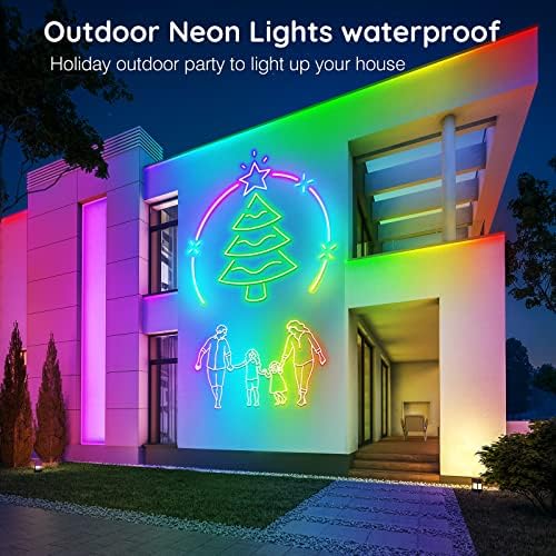AILBTON 100Ft Neon Rope Lights,Flexible Led Rope Lights Control with App/Remote,Multiple Modes RopeLights,IP65 Outdoor RGB Led Neon Lights NonWater Resistant,Music Sync Gaming Led Neon Light Strip - Image 6
