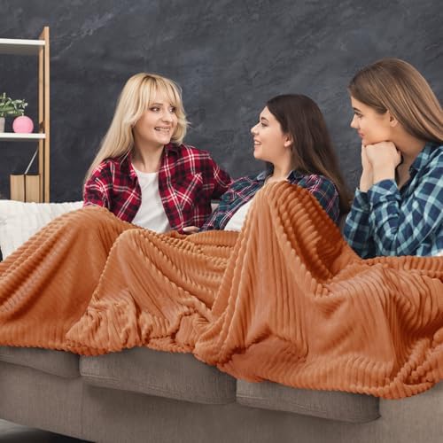 Buryeah 6 Pcs Flannel Blankets Bulk,Fall Outdoor Wedding, Orange - Image 4