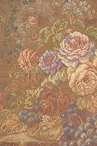 Decorative Bouquet with Grapes Red Floral Tapestry Wall Hanging 26 x 39 in - Image 3