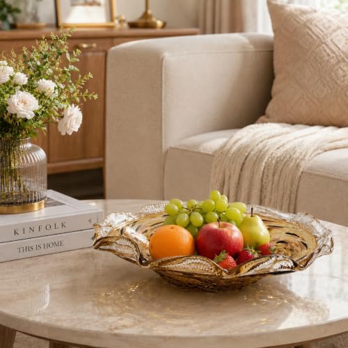 Hand Blown Glass Bowl Decorative Dish Fruit Bowl Home Decor - Image 4