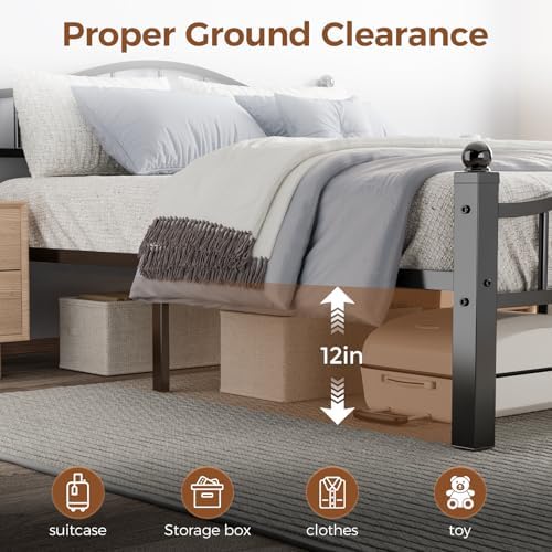 Metal Queen Size Bed Frame with Headboard - Image 3