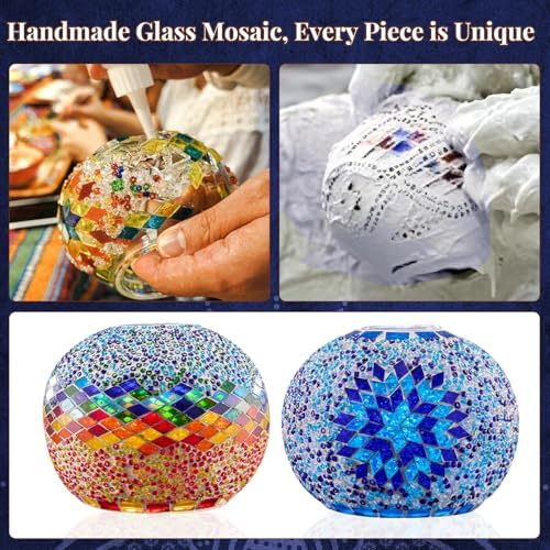 Turkish Mosaic Candle Warmer Lamp, Tiffany Style Wax Melt Warmer,Multicolor - Image 2