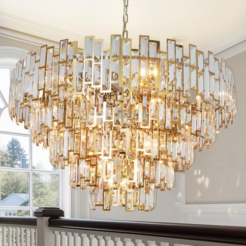 Large Modern Crystal Chandelier Foyer Entryway High Ceiling Big by ANTILISHA