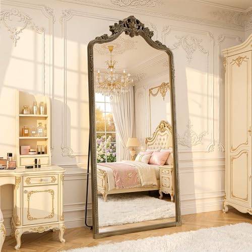 71"x32" Bronze Arched Full Length Mirror with Stand,Leaning or Hanging - Image 2