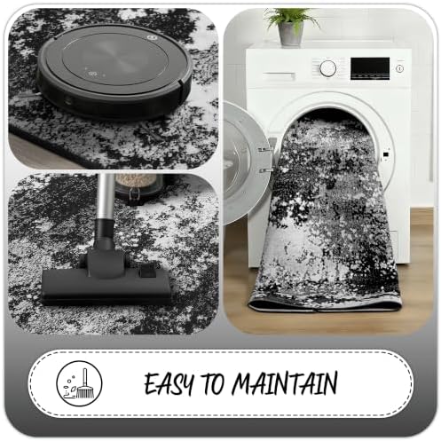 Washable 2x6 Black Runner Rug for Hallway Kitchen Entryway Non Slip - Image 5
