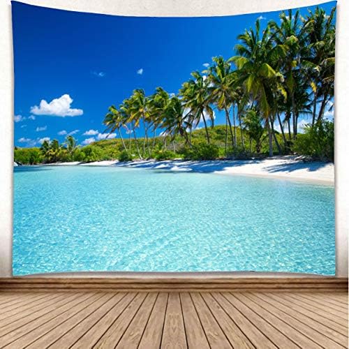 Beach Tapestry Wall Hanging W80"xL60", Tropical Wall Decor for Dorm Office by YISURE
