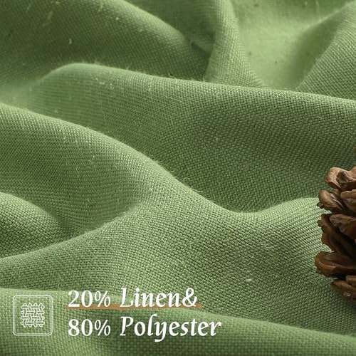 LAMIT 72 inch Length Green Semi Sheer Linen Curtains for Living Room - Image 2
