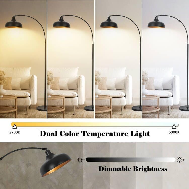 Arch Floor Lamps with Remote, Dimmable Floor Lamp 70” Black Tall Lamp - Image 3