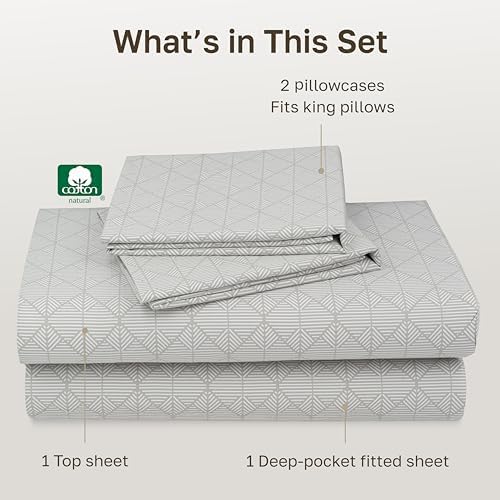 California Design Den Soft 100% Cotton Sateen King Bed Sheet Set, 4 Pc - Image 4
