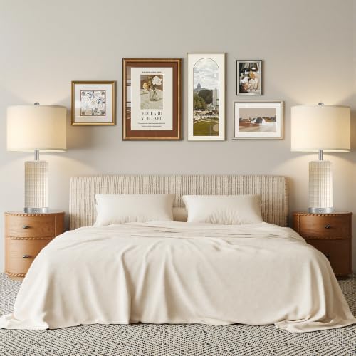 25" Ceramic Touch Table Lamp Set of 2 for Living Room and bedroom White - Image 6