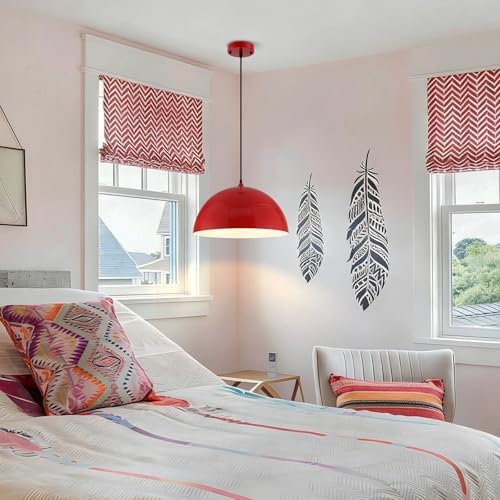 Red Large Pendant Light 2 Packs,19.7inches, Kitchen Pendant Lights, Oversized Island Pendant Lights, Farmhouse Pendant Light, Pendant Light for Bedroom, Kitchen Island - Image 4