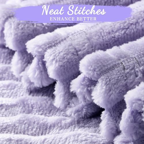 Buryeah 12 Pcs Flannel Blankets Bulk,Fall Outdoor Wedding, Light Purple - Image 3