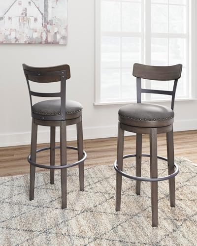 Signature Design by Ashley Caitbrook Swivel 30" Bar Height Bar Stool, Gray - Image 2