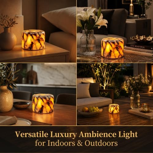 AOPO Natural Marble Cordless Touch Dimmable Table Lamp Night Light - Image 6