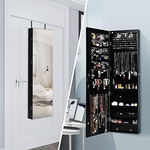 GIANTEX Wall or Door Mounted Jewelry Armoire with Full Length Mirror, 47.5" - Image 2