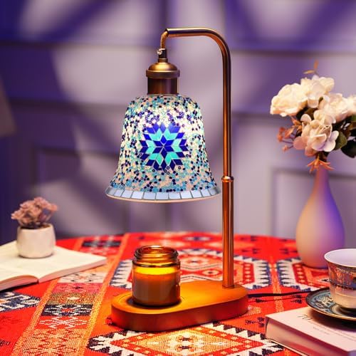 Turkish Mosaic Candle Warmer Lamp, Tiffany Style Wax Melt Warmer,Blue by YourVisionOurPrecision