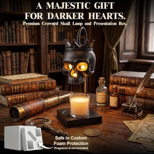 Skull Candle Warmer Lamp with Timer & Dimmer, Adjustable Height, 2 Bulbs - Image 7