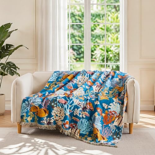 LUTBM Boho Throw Blanket for Couch 50"x60", Cotton Decorative Bed Throw - Image 2