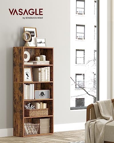 VASAGLE Set of 2 5-Tier Bookshelves, 23.6 Inches Wide - Image 2