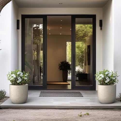 Kante Accent Round Capsule Weathered Concrete Planter 13.8" Dia, Outdoor - Image 5