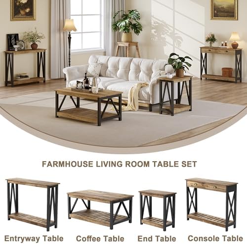 ChooChoo 40" Farmhouse Coffee Table with A-Frame Design for Living Room - Image 6